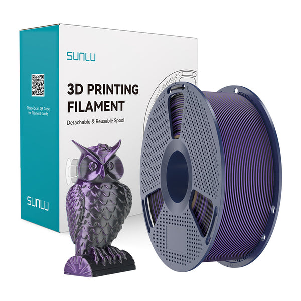 Sunlu PLA+ Silk Dual Color filament – sort/lilla, 1,75 mm, 1 kg