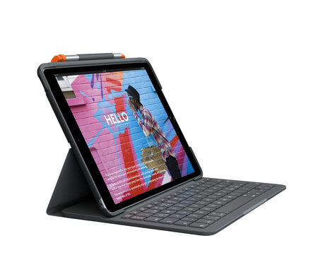 Logitech - Slim Folio for iPad 7-8-9th Graphite Nordic