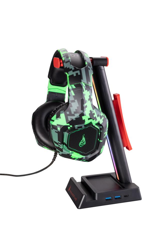 SUREFIRE - Vinson N2 Dual Gaming RGB MF Headset Stand, Sort