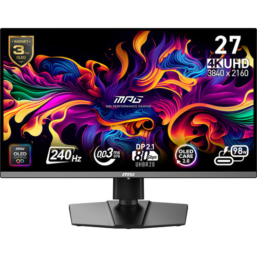 MSI MPG 272URXDE QD-OLED – 26,5″ gamingskærm, 3840 × 2160, 240 Hz