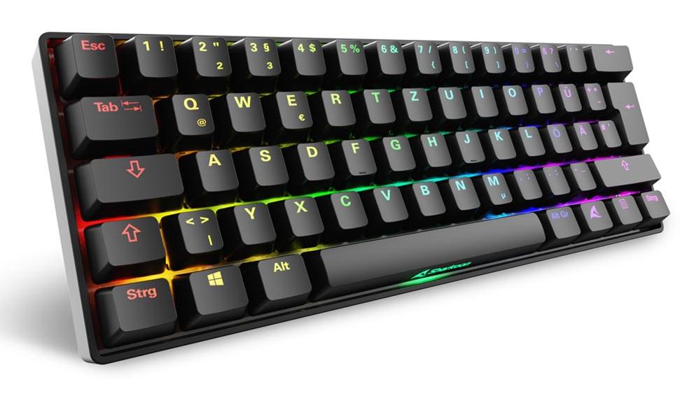 Sort Sharkoon SGK50 S4 Gen2 kompakt tastatur med RGB lys