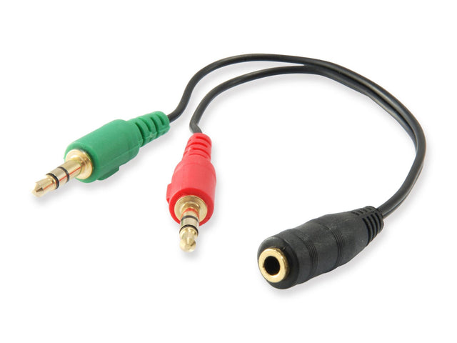Equip Audiokabel Splitter 3.5mm->2x3.5mm Bu/St      grün/rot Polybeutel Equip