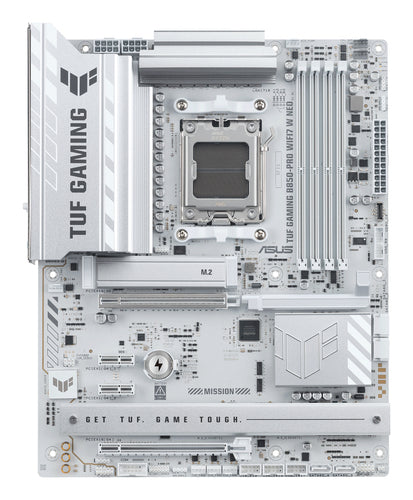 ASUS TUF Gaming B850-PRO WIFI7 W NEO – bundkort med hvide køleplader