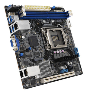 ASUS P12R-I/ASMB10 – Mini ITX LGA1200 serverbundkort – skråt ovenfra