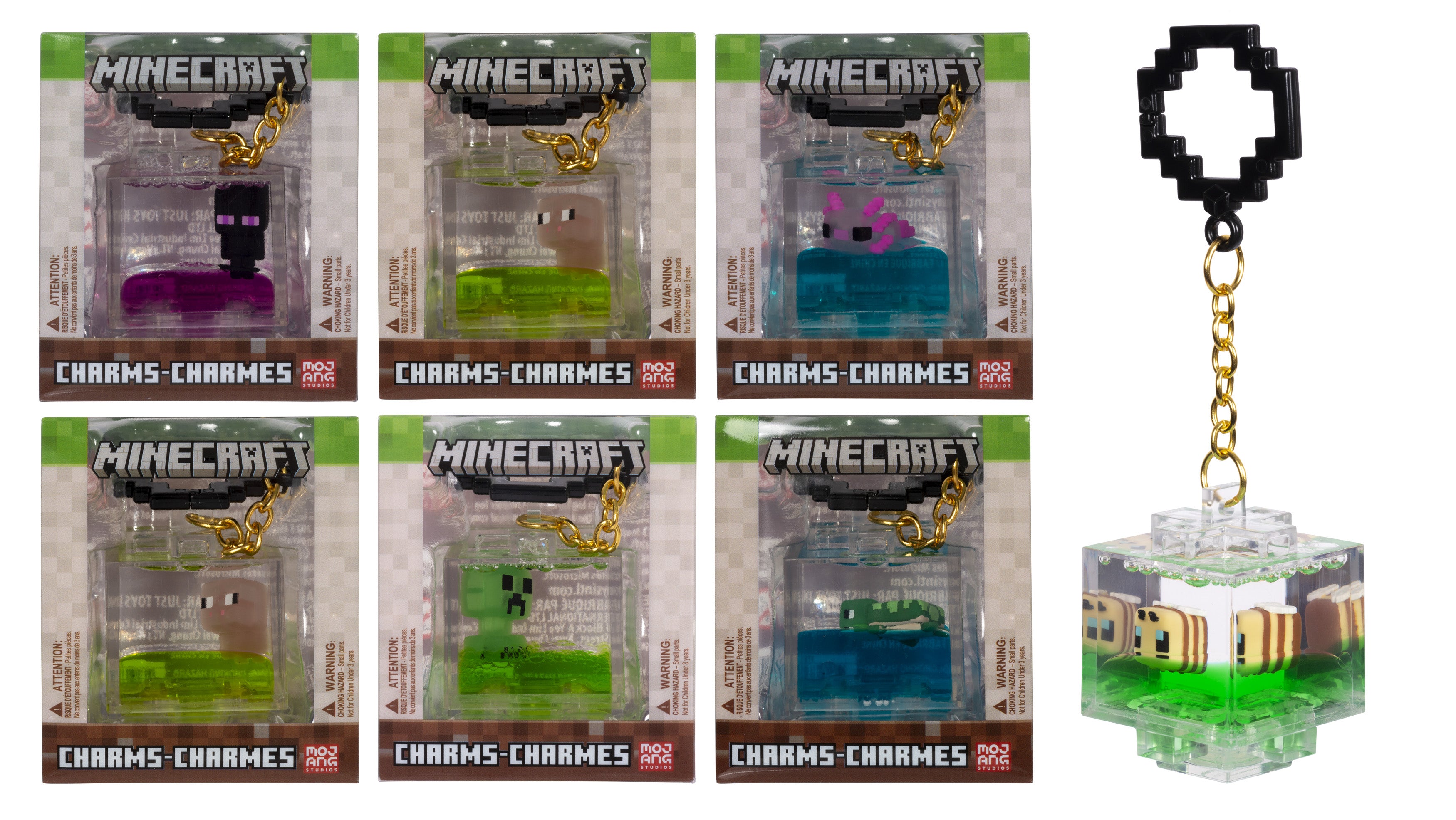 Minecraft Nøglering – Block med Flydende Figur