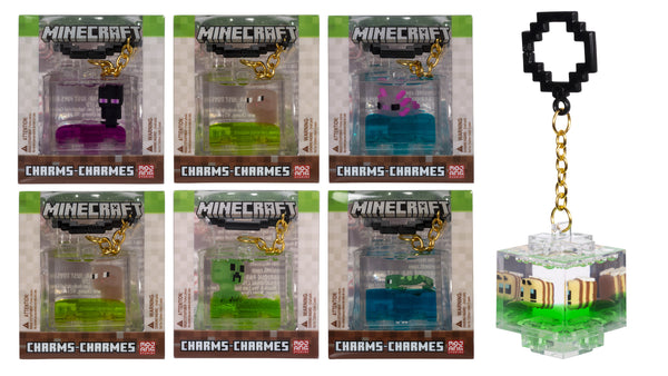 Minecraft-Schlüsselanhänger – Block mit schwebender Figur