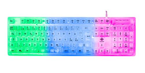 Deltaco - DK250 Membran Tastatur - Transparent - Regnbue LED Deltaco