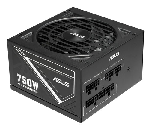 ASUS 750W-ATS Gold set fra blæser- og kabelsiden