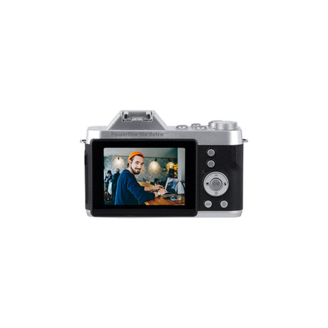 Rollei Powerflex 10x Retro – 10× optisk zoom – Bagside med IPS-skærm