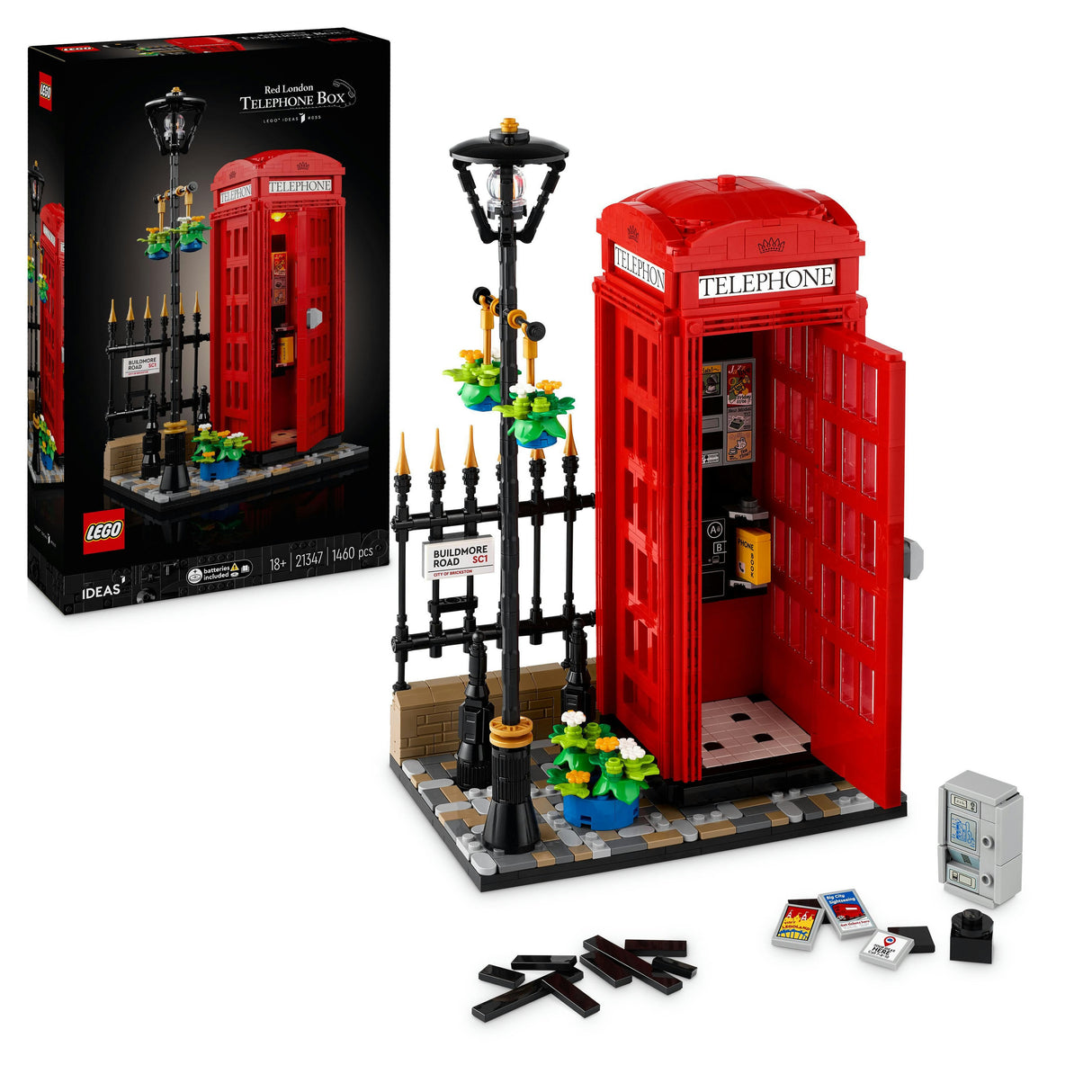 LEGO 21347 Ideas Red London Telephone Box, construction toy LEGO