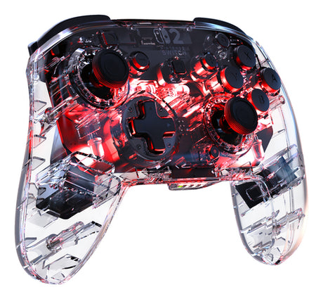 Turtle Beach Afterglow Clear Wireless – Switch-controller – Set skråt med rødt lys