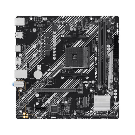 ASUS PRIME A520M-K ARGB micro-ATX bundkort på hvid baggrund