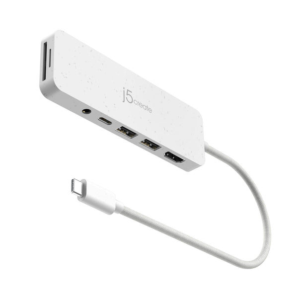 j5create JCD373EW-N USB-C Hub med Power Delivery – Hvid