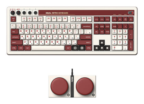 8BitDo Retro 108 Mechanical Keyboard Fami Edition – Full-size tastatur og dobbelte ekstraknapper