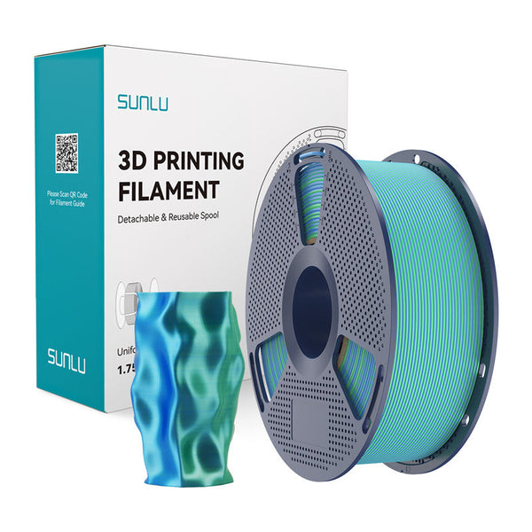 Sunlu PLA+ Silk Dual Color filament – blå/grøn, 1,75 mm, 1 kg