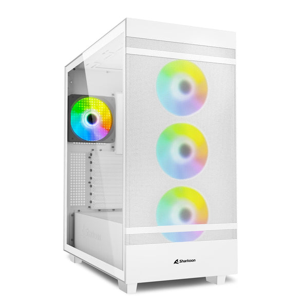 Sharkoon Rebel C50 RGB, Tower-Gehäuse (weiß, gehärtetes Glas)