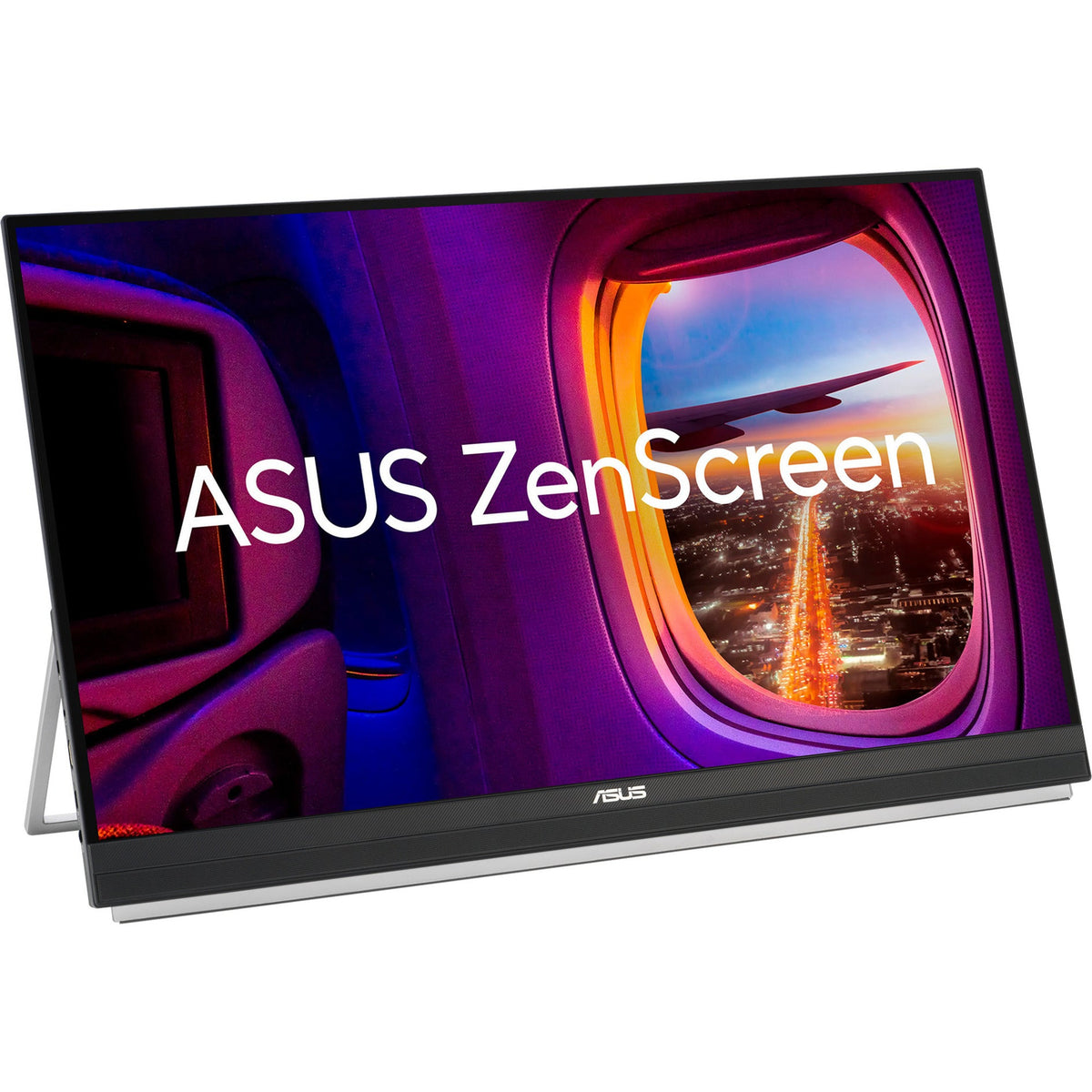 ASUS ZenScreen MB27ACF – skærm set skråt forfra