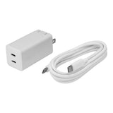 ASUS AC65-05 GaN-oplader – to USB-C-porte og medfølgende kabel
