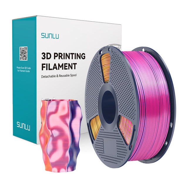 Sunlu PLA+ Silk Tri-Color filament – rød/gul/blå, 1,75 mm, 1 kg