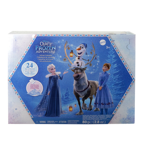 Disney Frozen julekalender – Anna, Elsa og tilbehør – HWX20 – emballagens bagside