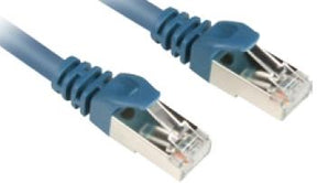 Blåt Sharkoon Cat.6 S/FTP netværkskabel med RJ45-stik