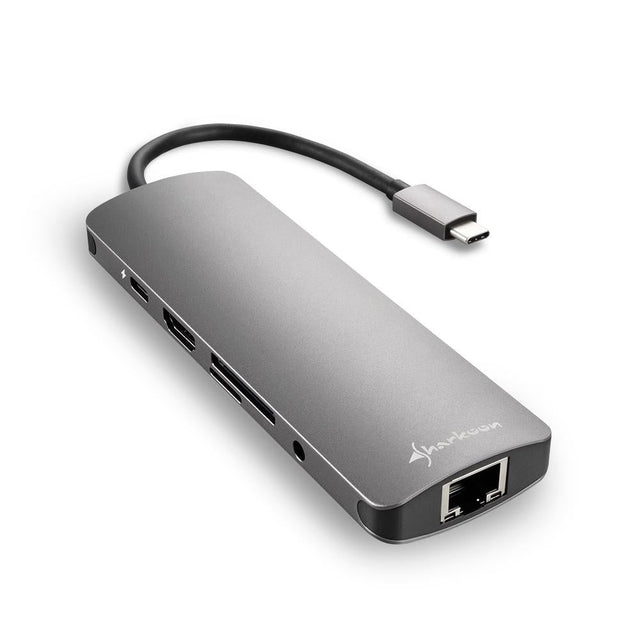 Sharkoon USB 3.0 Type-C Combo Adapter, HDMI, Gigabit LAN og kortlæser