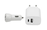 Speedlink - Wall & Car Charger Set USB-A & USB-C 15W, white Speedlink