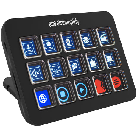 Streamplify Streaming deck, 15 LCD knapper sort Streamplify