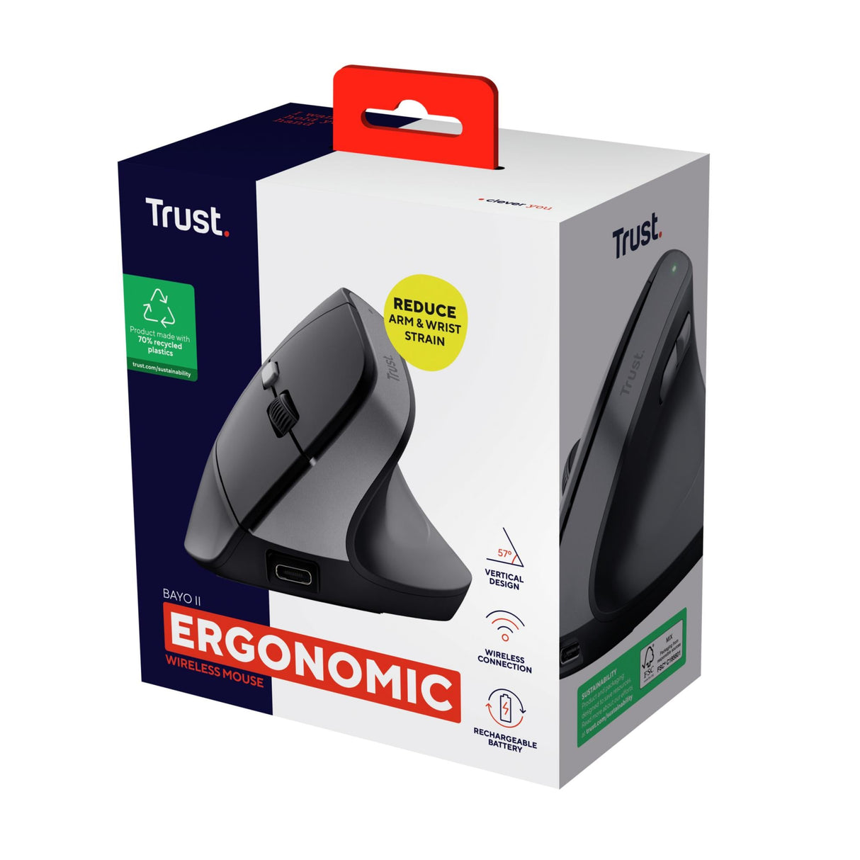 TRUST BAYO II ERGO WIRELESS MOUSE - BLACK TRUST