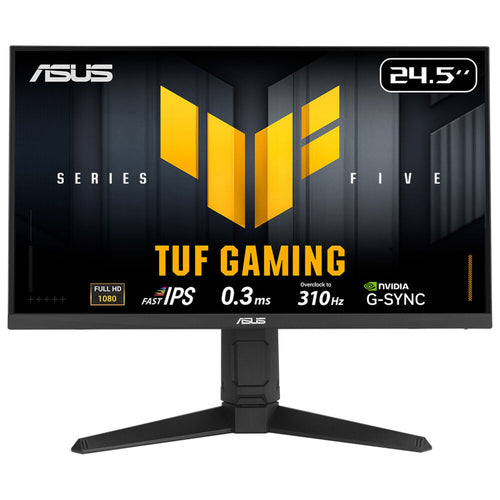 ASUS TUF Gaming VG259QMRL5A set forfra med 310 Hz og 0,3 ms