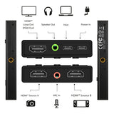 j5create JVA06 – Capture-enhed med to HDMI-indgange – Diagram over HDMI- og lydforbindelser