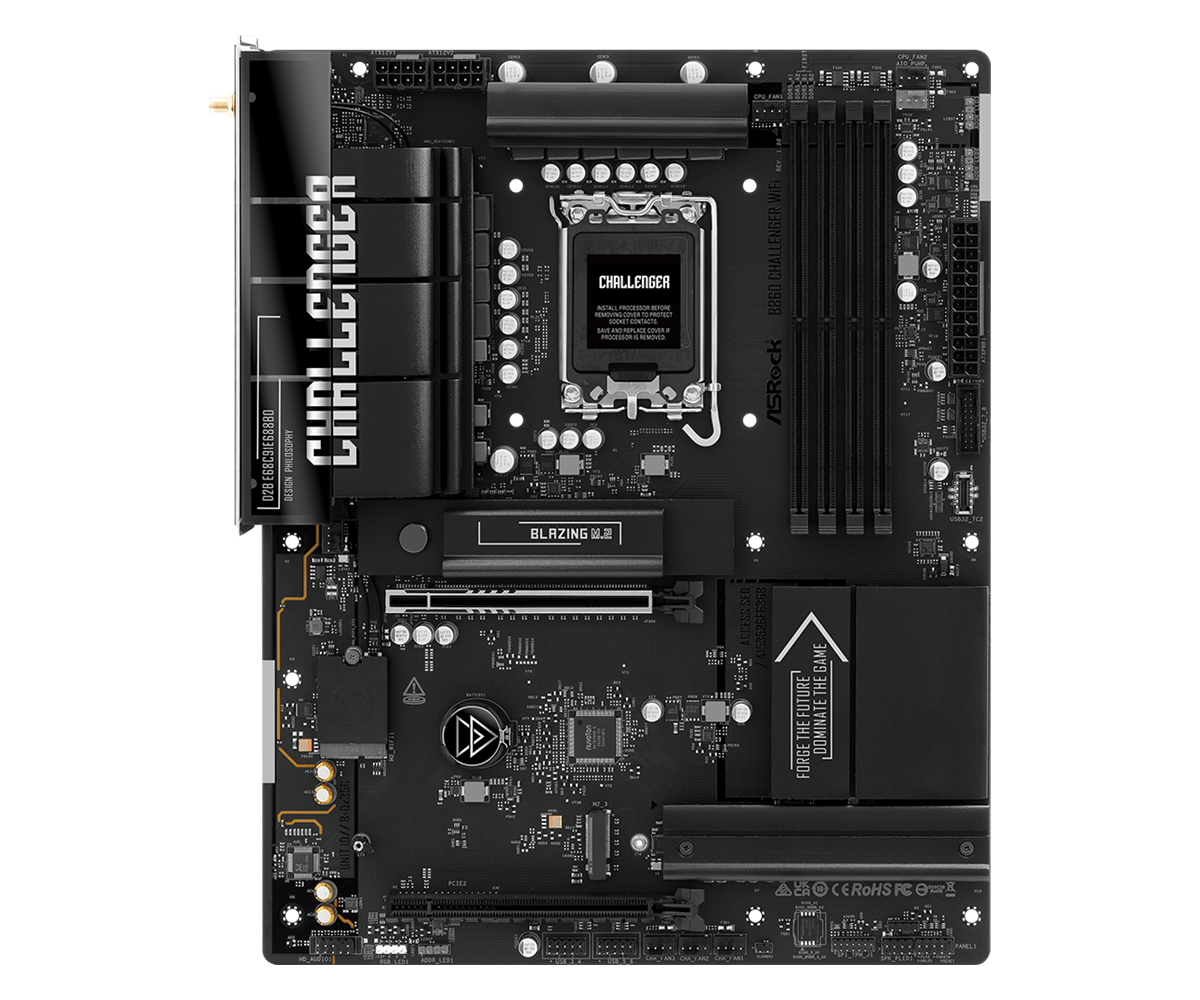 ASRock B860 Challenger WiFi bundkort - LGA1851, DDR5 - produktbillede