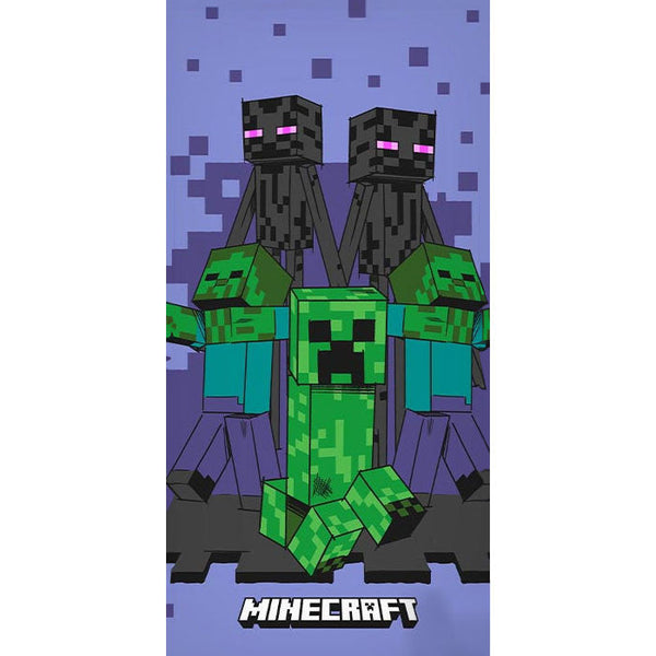 Minecraft-Badetuch in Lila, 70 x 140 cm