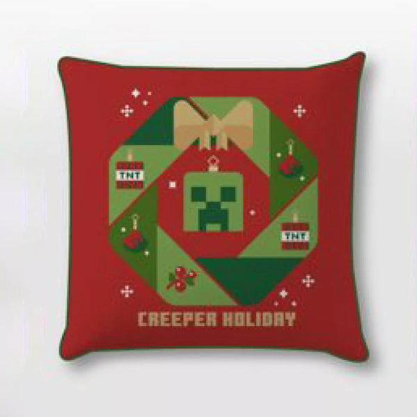 Minecraft Creeper Weihnachtskissenbezug – 40x40 cm (Velours)