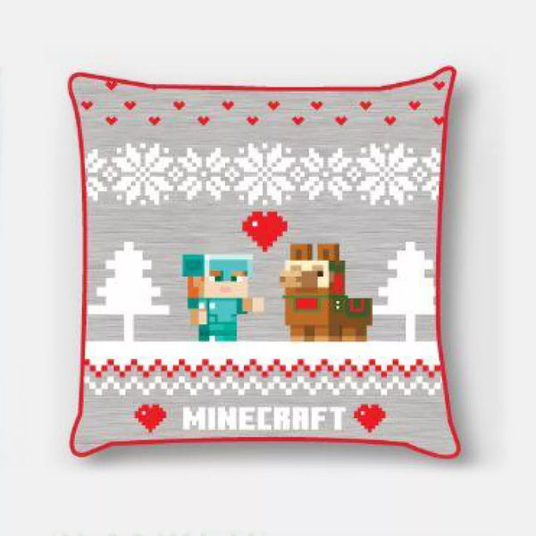 Minecraft-Weihnachtskissenbezug – 40x40 cm (Velours)