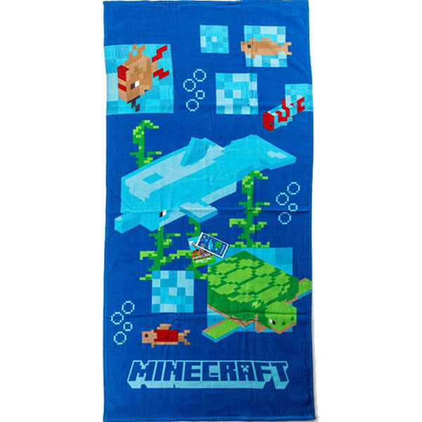 Minecraft-Badetuch mit Wassermotiv, 70 x 140 cm