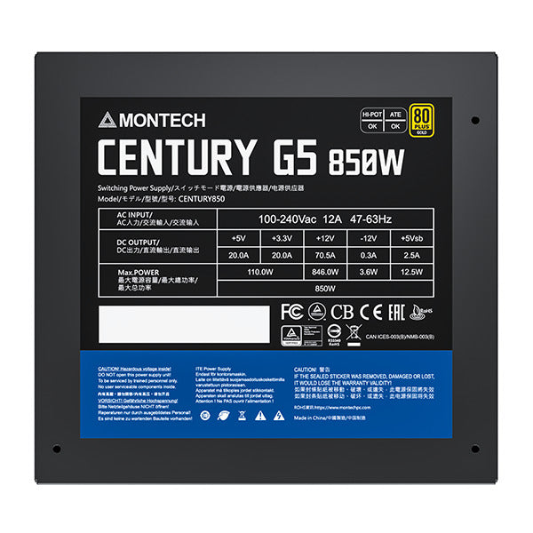 Montech CENTURY GOLD G5 850W, ATX 3.0