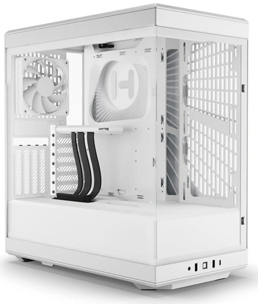 HYTE Y40 Snow White  Miditower - Panoramic Glass Veil, included PCIe 4.0 riser cable, 2 included fans