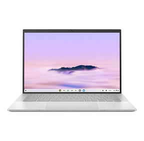 ASUS ExpertBook CX54 i Fog Silver med åben touchskærm, set forfra