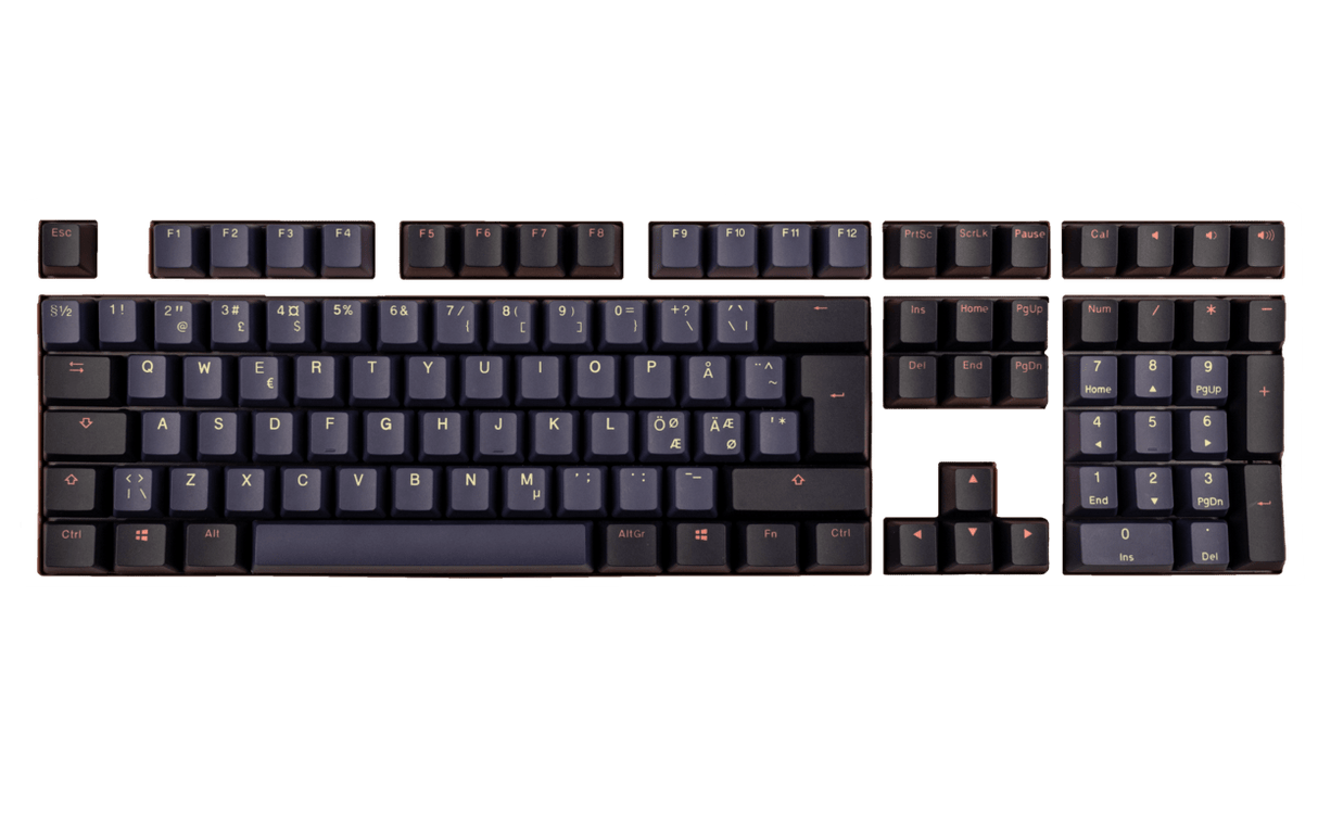 Ducky Cosmic Keycap Set - double shot PBT - Blue & Black