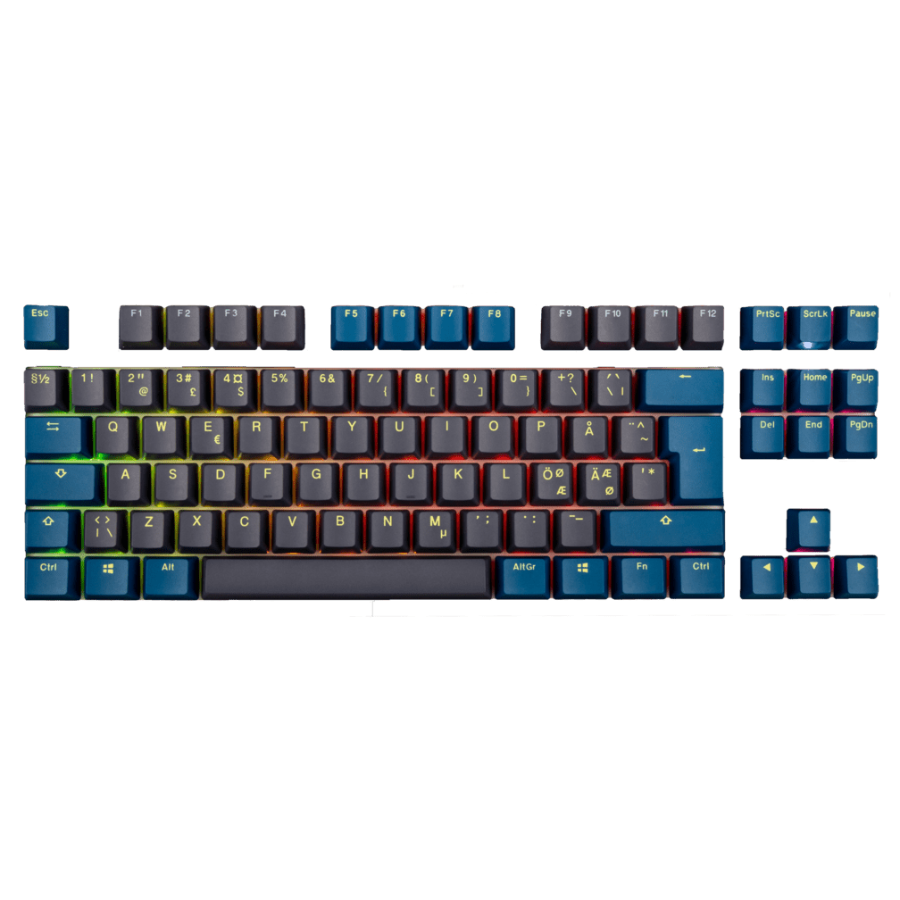 Ducky Daybreak Keycap Set - double shot PBT - Light Blue & Black