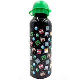 Minecraft Aluminiums Flaske - Ikoner - 500 ml - Sort Minecraft