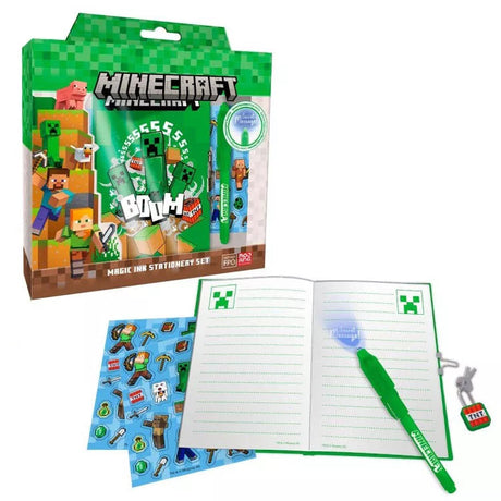 Minecraft Boom Dagbog med Magisk Pen – Skrivesæt Mojang