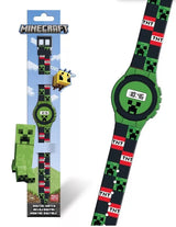 Minecraft digitalt armbåndsur med creeper og TNT