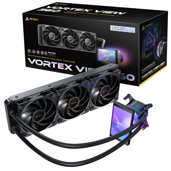 Antec Vortex View 360 mm All-in-One Vandkøler med 5" Drejelig Skærm