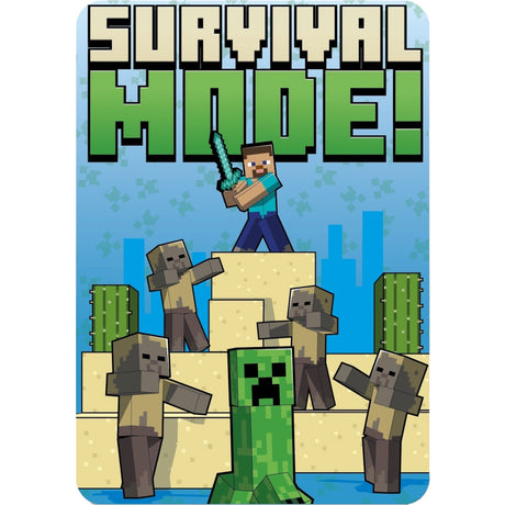 Minecraft Fleece Tæppe - Survival Mode - 100x140cm Minecraft