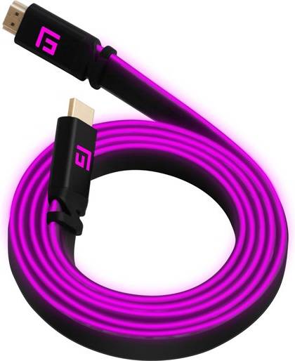 3M High-Speed-LED-HDMI-Kabel V2.1 mit schwimmendem Griff – Pink