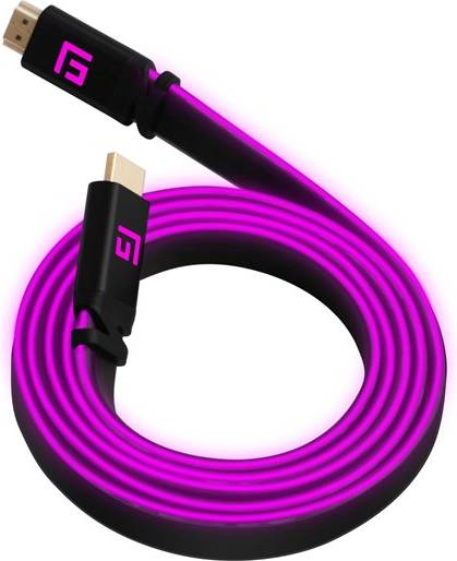 Schwimmender Griff, 1,5 m Highspeed-LED-HDMI-Kabel V2.1 – Pink
