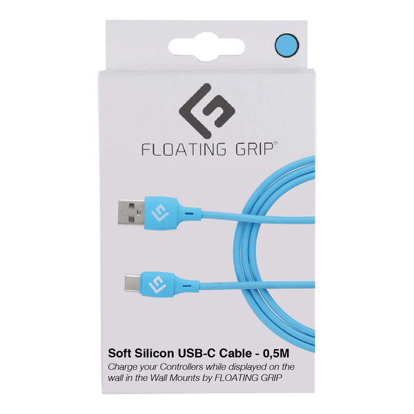 Schwebendes 0,5 m langes Silikon-USB-C-Kabel (Blau)