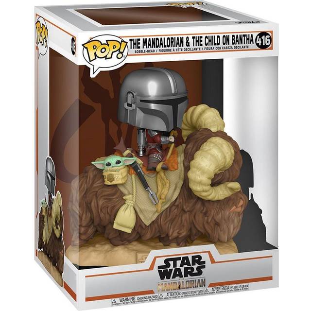 Funko POP! Deluxe Star Wars - Mando on Bantha with Child in Bag Toy Figure (17.1 cm) Funko